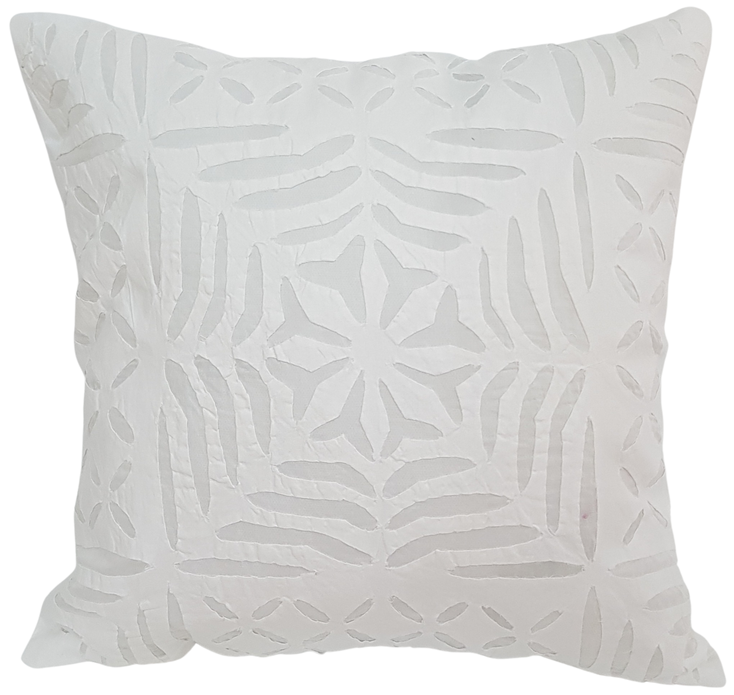 Funda de cojín de algodón calado. Blanco 60x60