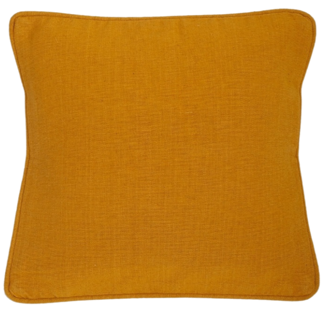 Funda de cojín tejida en telar. Lisa ocre 40x40