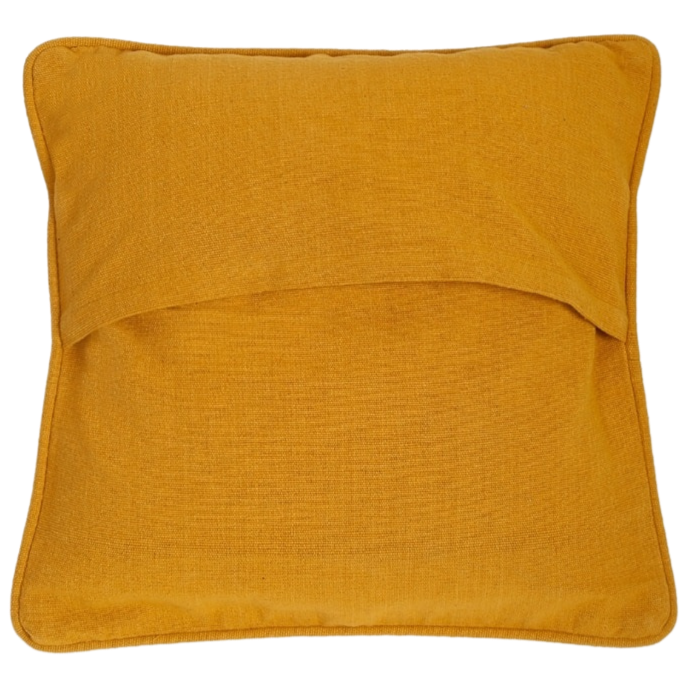 Funda de cojín tejida en telar. Lisa ocre 40x40