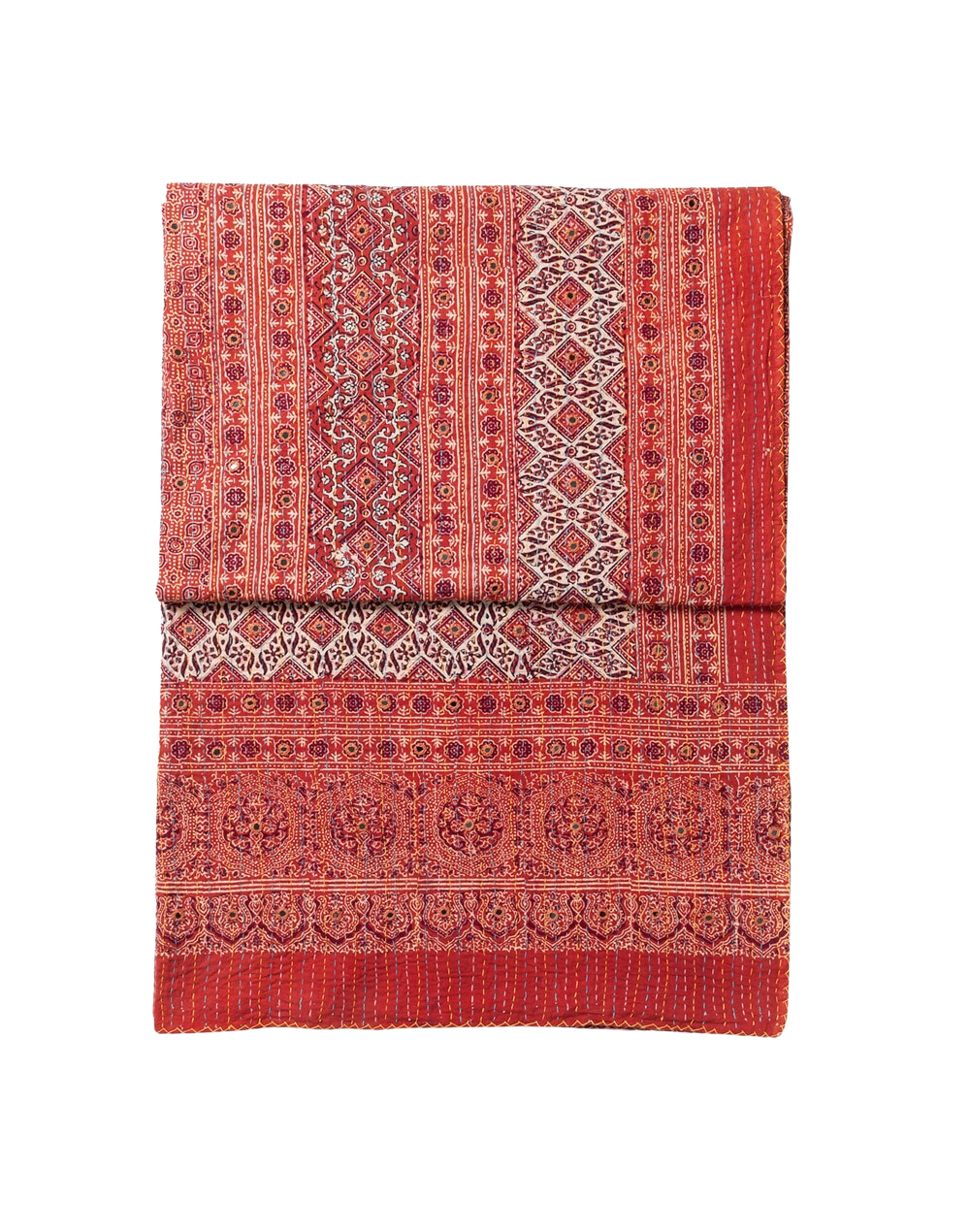Colcha estampado tradicional. Ajrak naranja