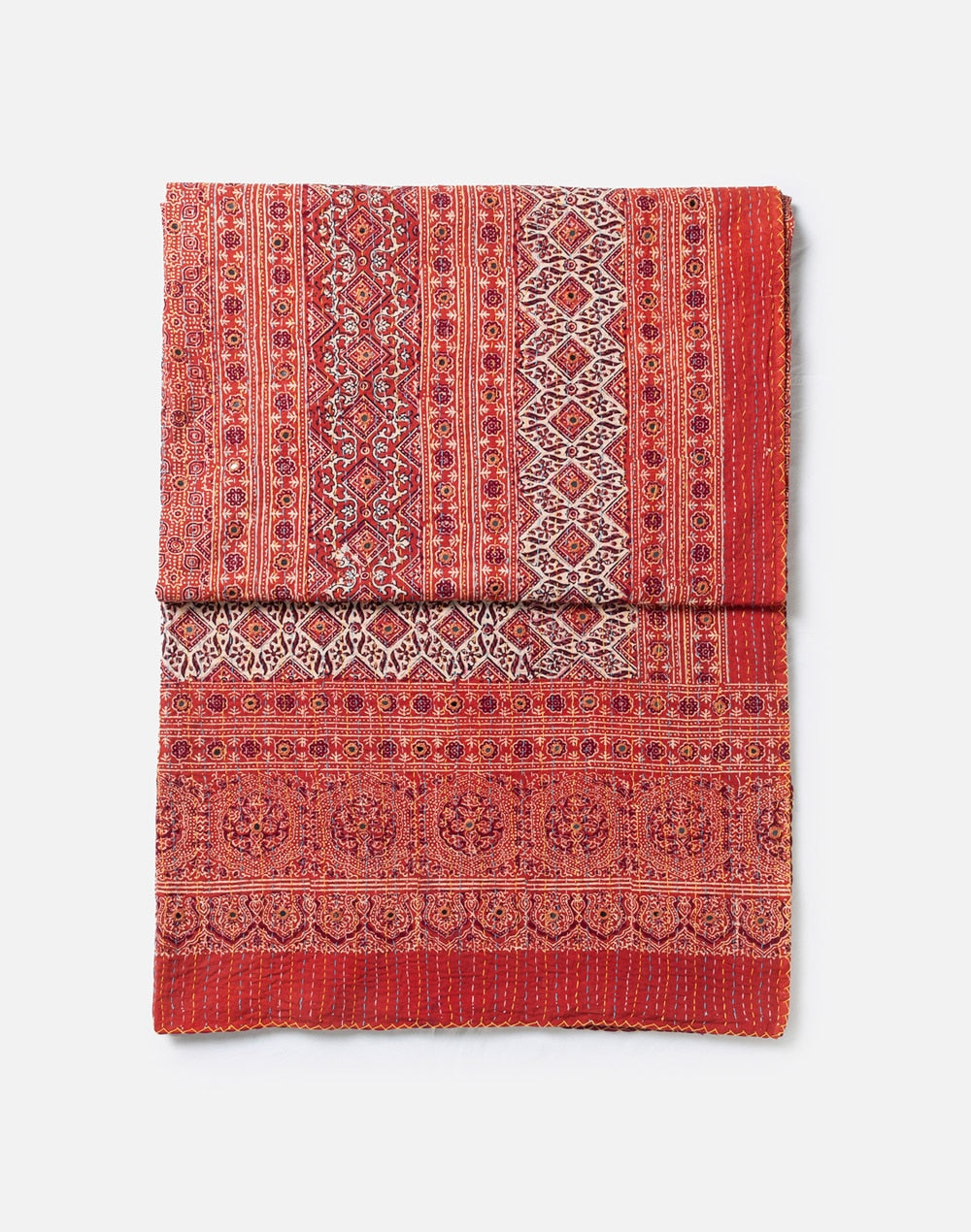 Colcha estampado tradicional. Ajrak naranja