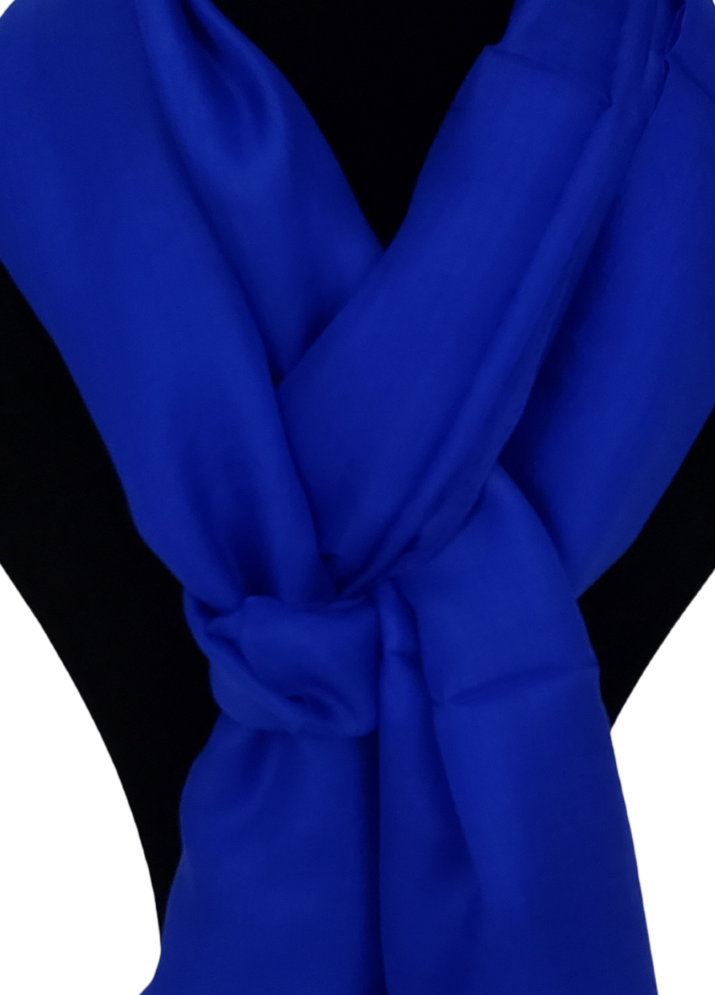 Mascada de seda lisa. Azul rey