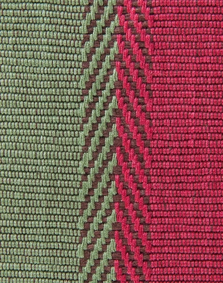 Camino de mesa tejido en algodón. Zeeya Rojo y verde