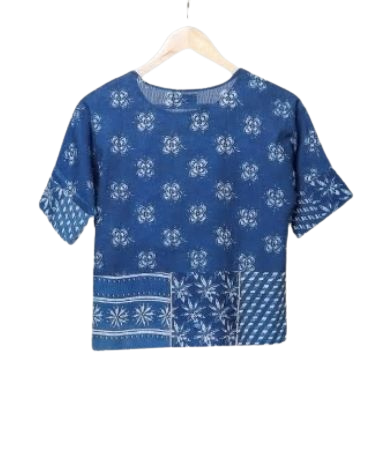 Blusa azul índigo natural