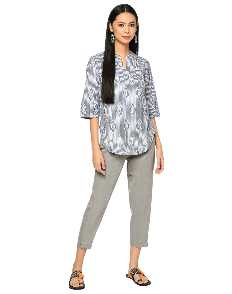 Blusa Ikat. Azul