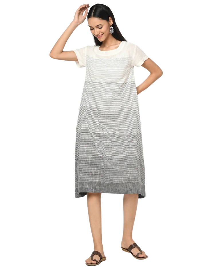 Vestido degradado. Blanco y negro