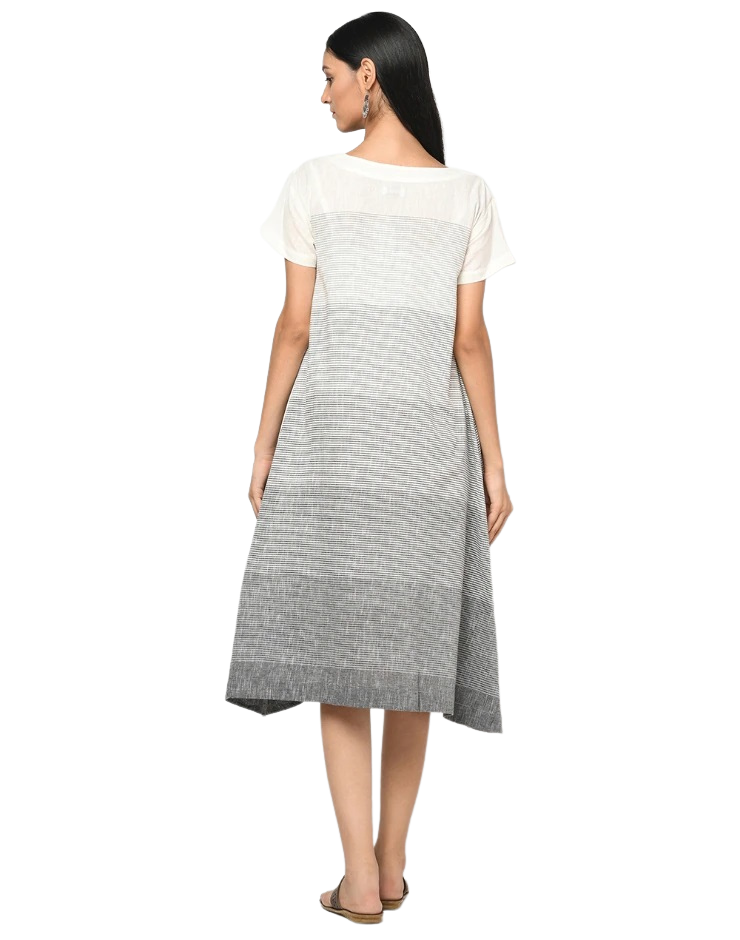 Vestido degradado. Blanco y negro