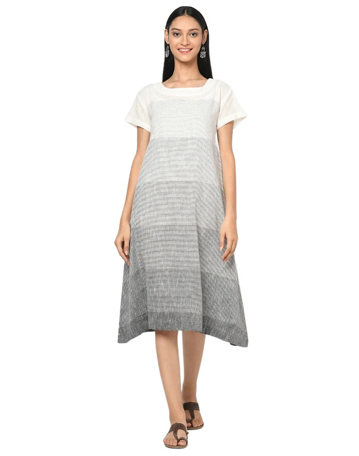 Vestido degradado. Blanco y negro