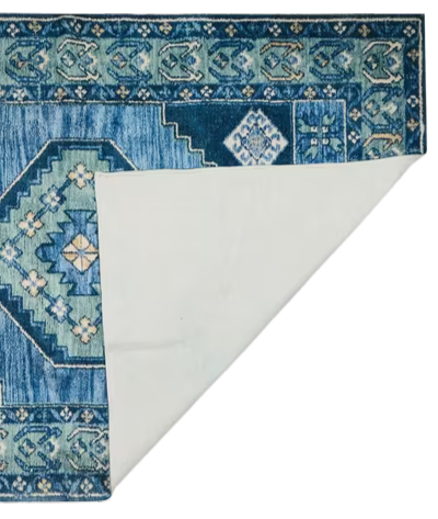 Tapete de algodón estampado. Aadhik azul