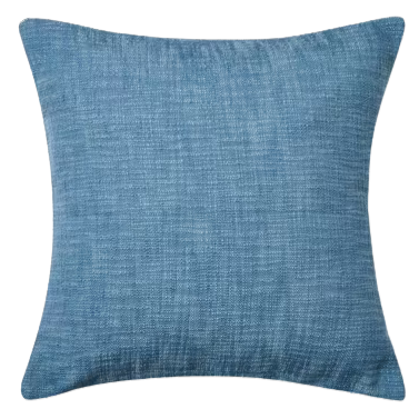 Funda de cojín de seda. Tejida en telar. Chaman azul 50x50