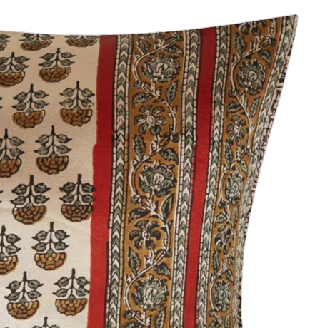 Funda de cojín estampada. Omya Bagru rojo y negro 30x50