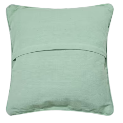 Funda de cojín tejida en telar. Lisa verde salvia 40x40