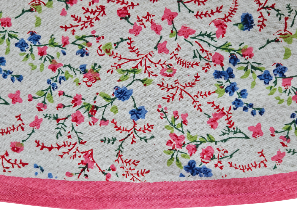 Mantel redondo estampado a mano. Bikaner Flower. Nuevo