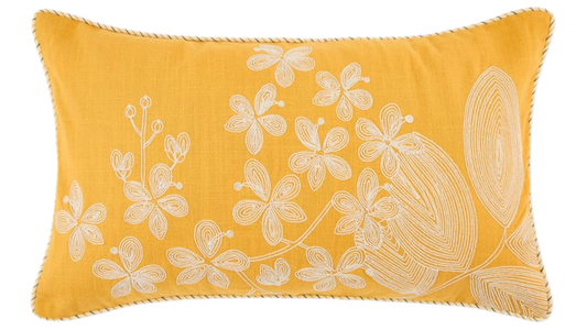 Funda de cojín bordada. Bereshka ocre 30x50
