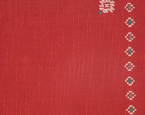 Mantel individual tejido en algodón y bordado. Madesh rojo (set 6)