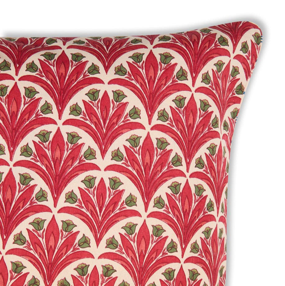 Funda de cojín de algodón estampada. Gulzar Pankh rojo 40x40