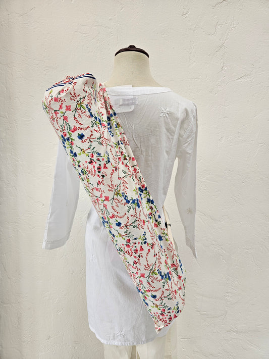 Funda para tapete de yoga. Estampado a mano Bikaner Flower