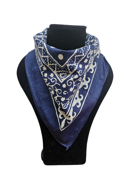 Bandana / Paliacate 100% algodón de la India. Azul marino