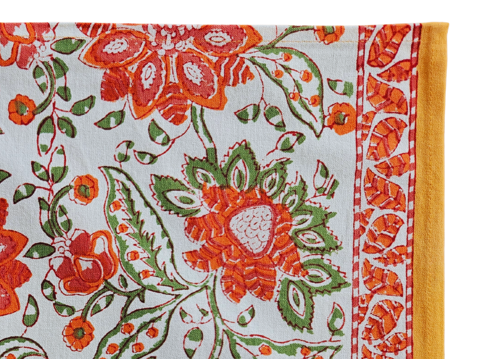 Mantel individual estampado a mano. Flor de 7 pétalos B