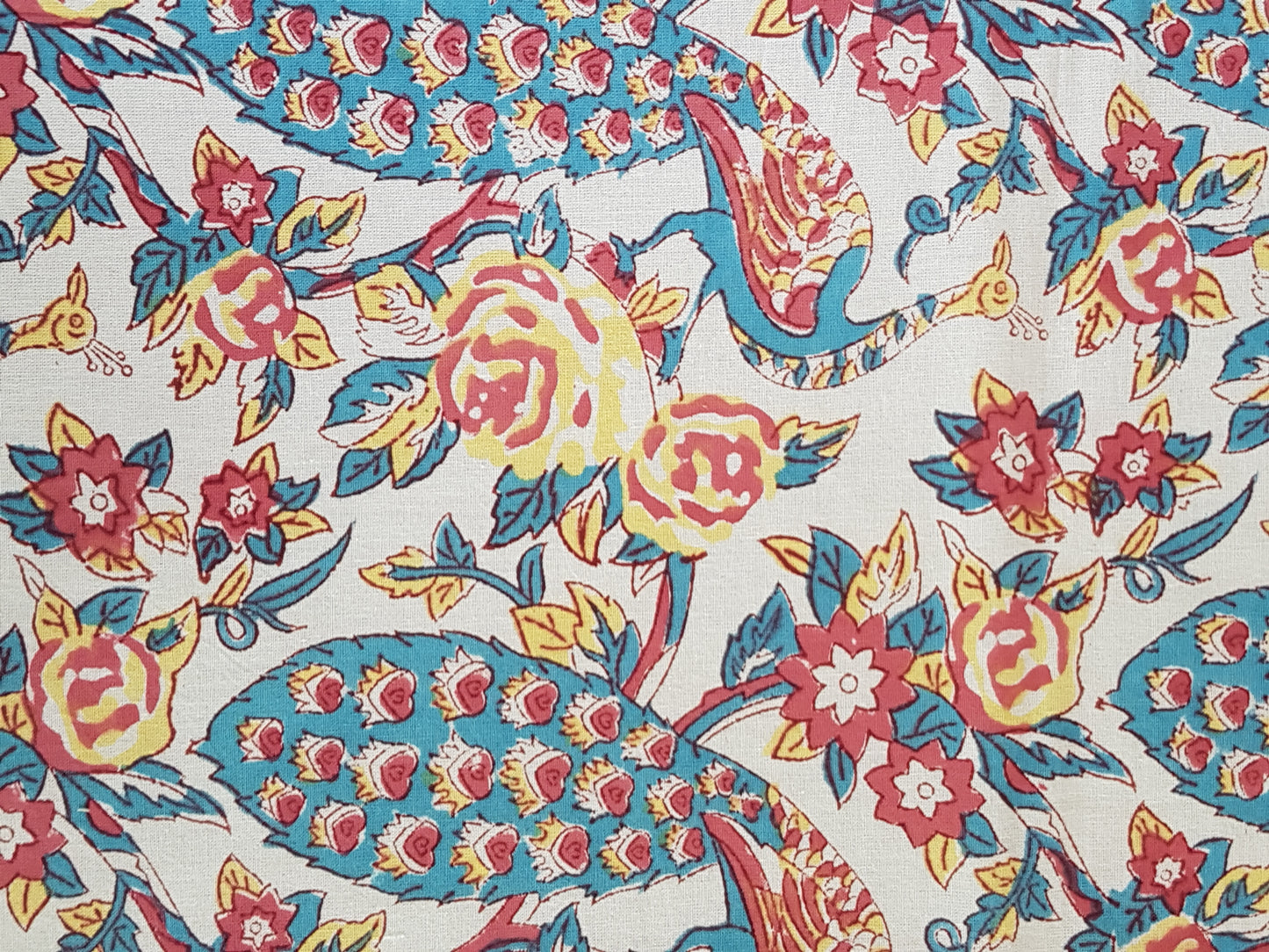 Mantel cuadrado 100% algodón estampado a mano. Tarudant blanco