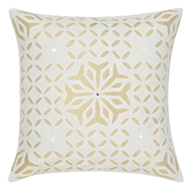 Funda de cojín de algodón calado. Dorado Aaiz 40x40