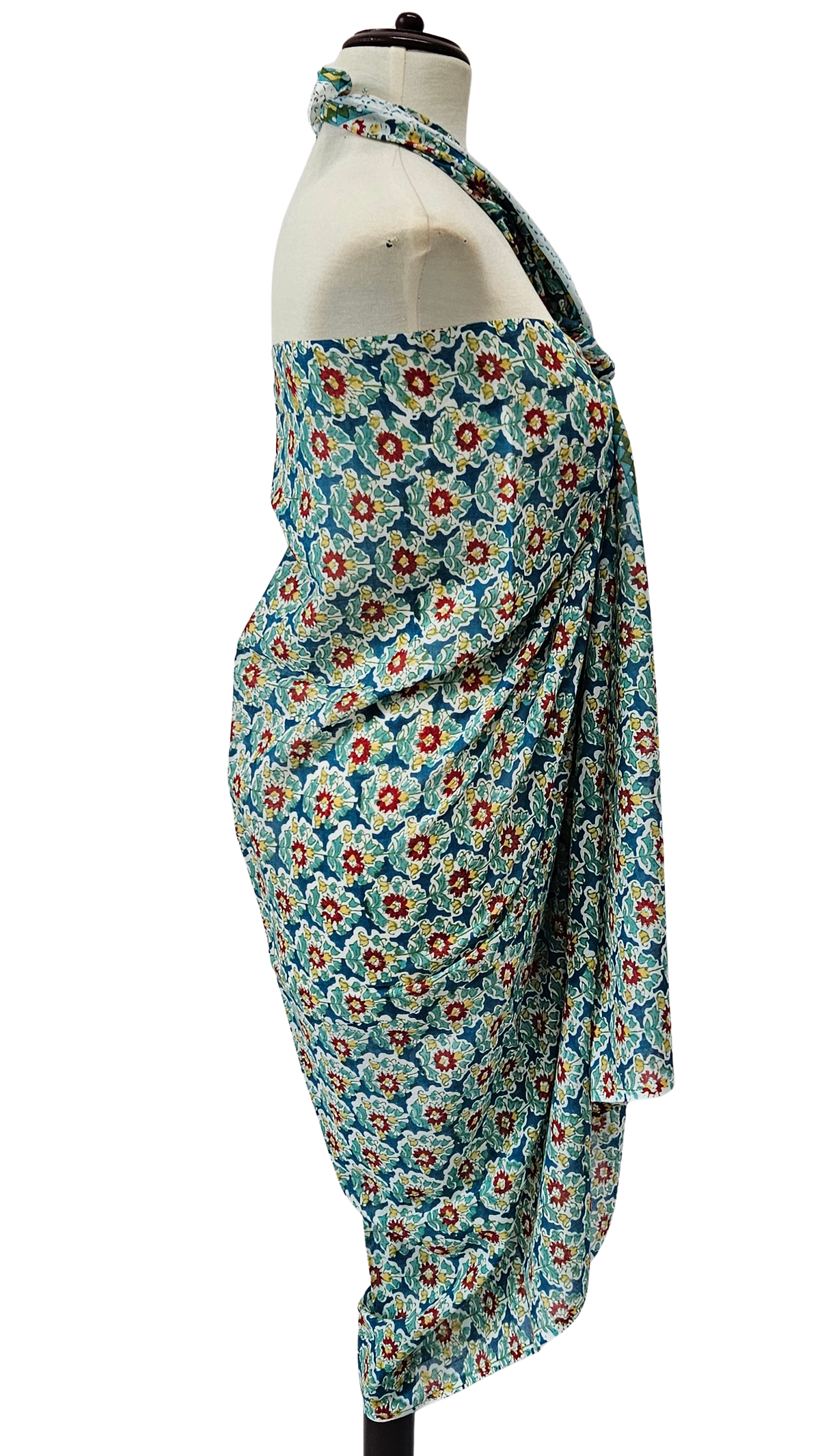 Pareo de algodón estampado a mano. Nila