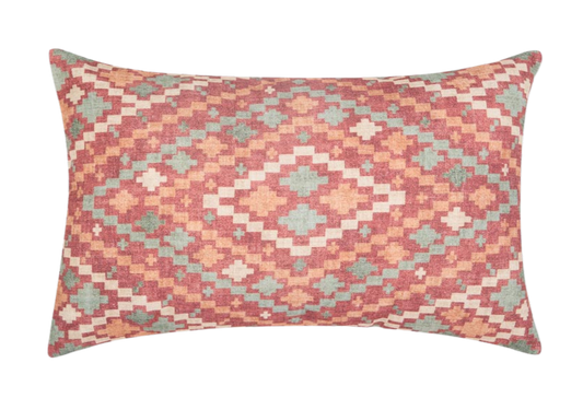 Funda de cojín de algodón estampada. Farhan Terracotta 30x50