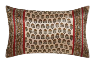 Funda de cojín estampada. Omya Bagru rojo y negro 30x50