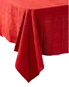 Mantel rectangular 100% algodón tejido en telar. Sherkote rojo