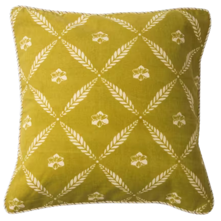 Funda de cojín de algodón estampada. Aplna musgo 40x40