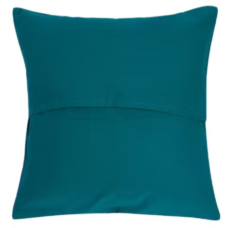 Funda de cojín de algodón/seda tejida a rayas. Sagira turquesa 40x40