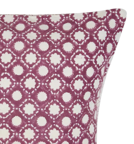 Funda de cojín de algodón estampada. Tahaan vino 40x40