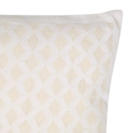 Funda de cojín de algodón deshilado. Blanco Aminari blanco 40x40