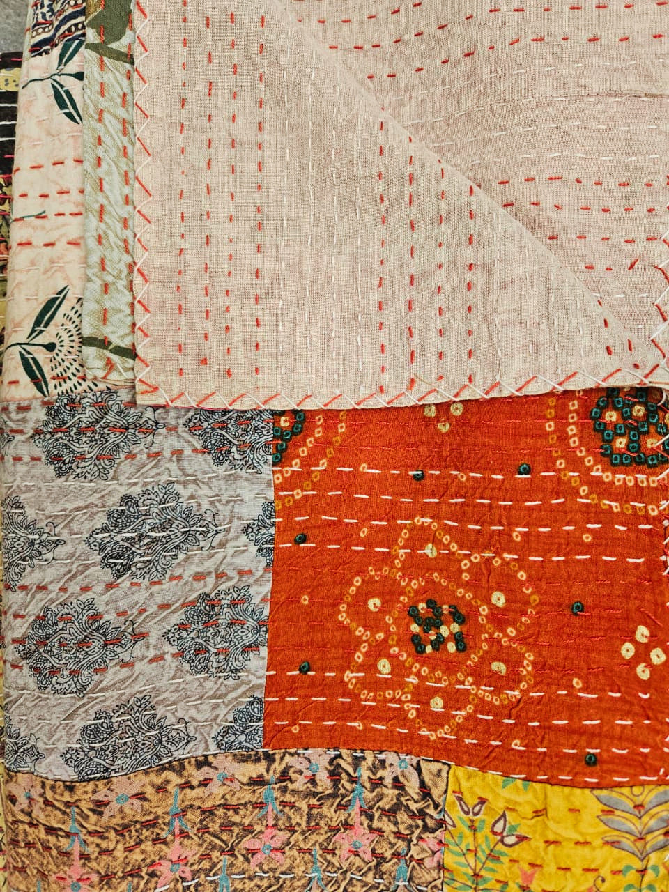 Colcha de algodón patchwork stonewash King