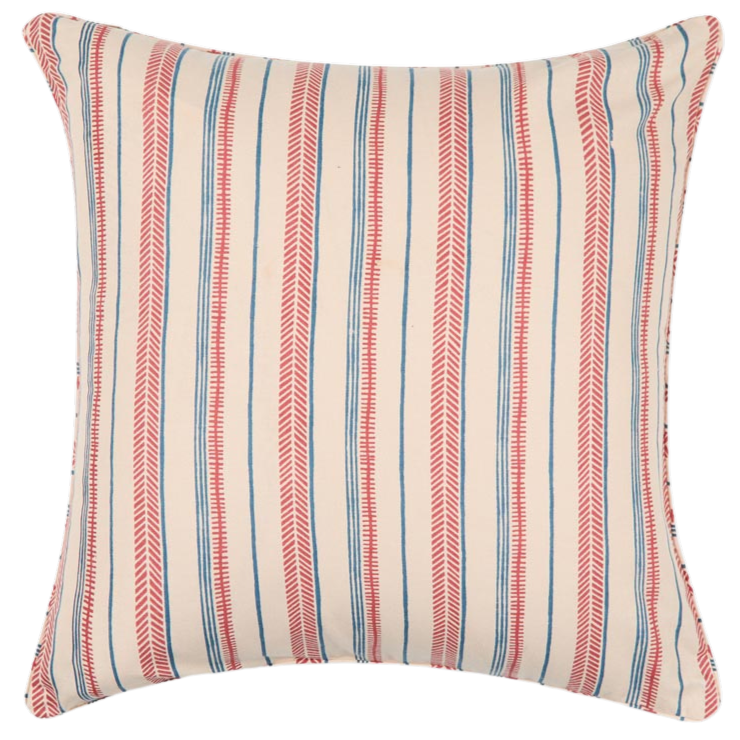 Funda de cojín de algodón estampada. Gulzar Pankh azul 40x40