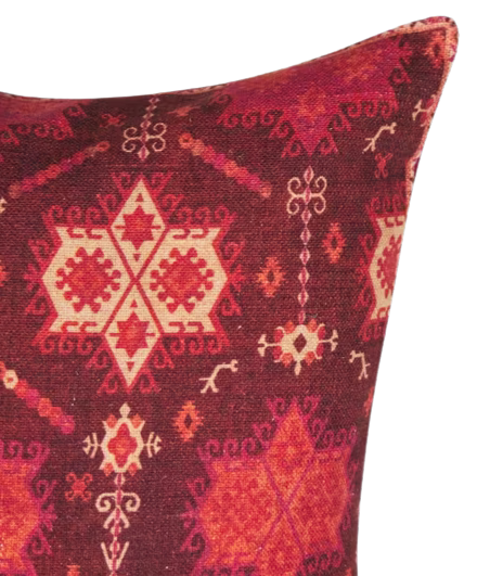 Funda de cojín de algodón estampada. Aatishi café 40x40