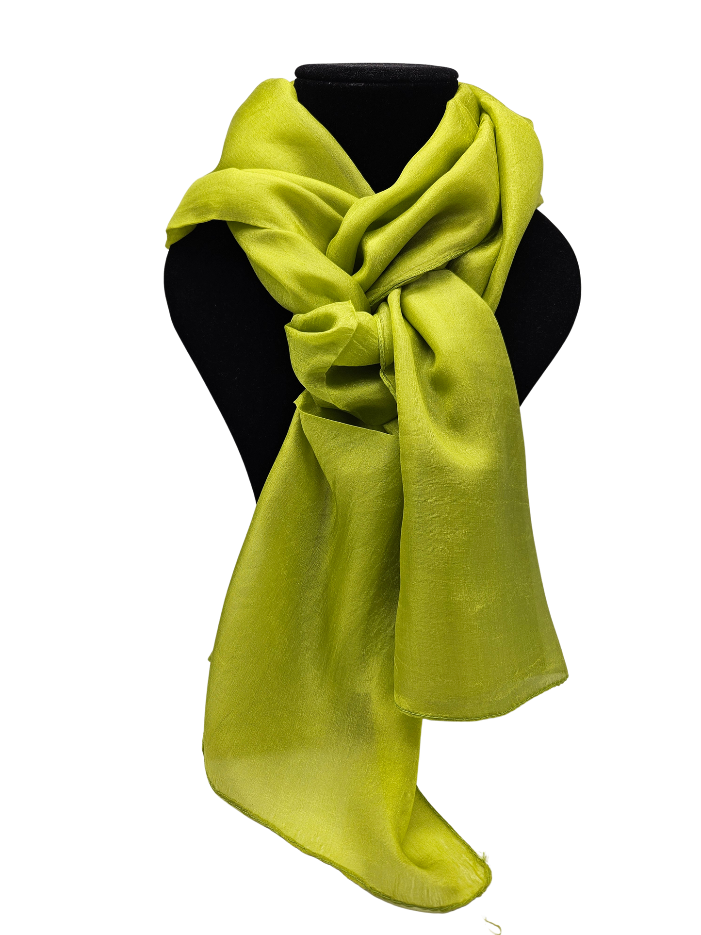 Mascada de seda lisa. Amarillo limón