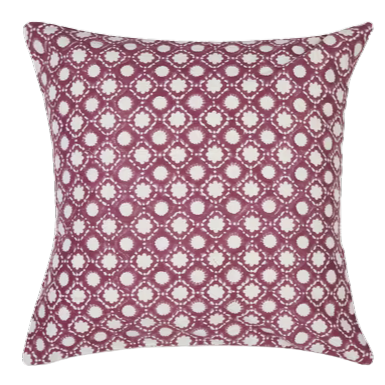 Funda de cojín de algodón estampada. Tahaan vino 40x40