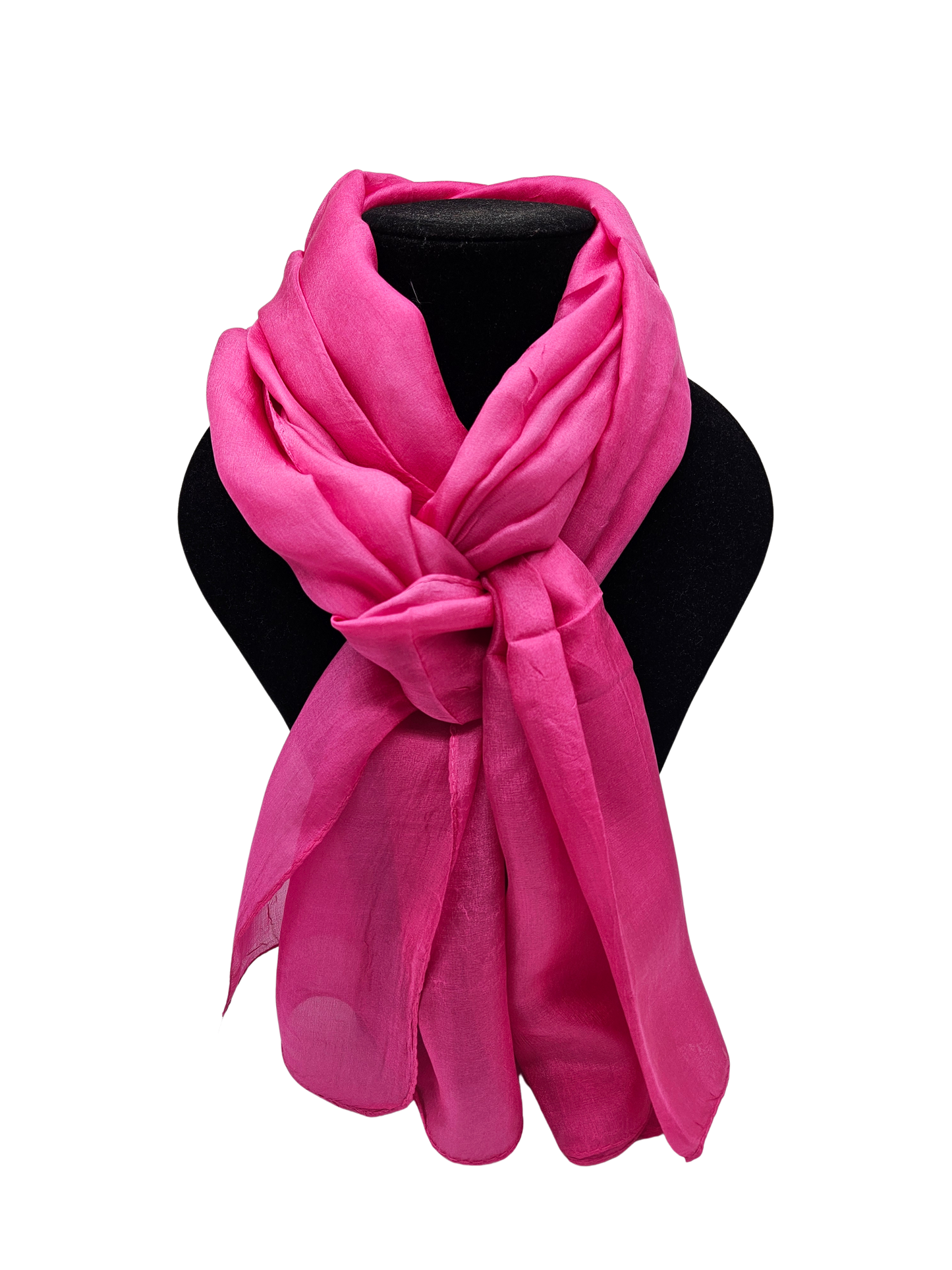 Mascada de seda lisa. Fucsia