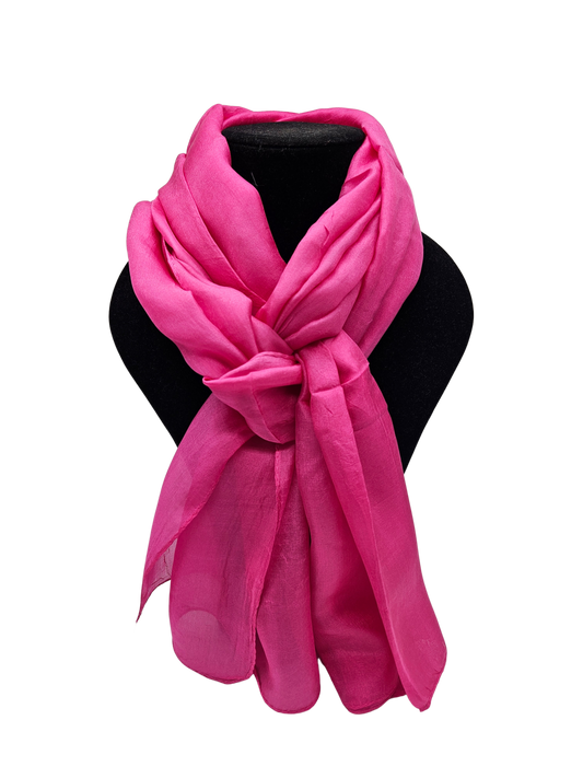 Mascada de seda lisa. Fucsia