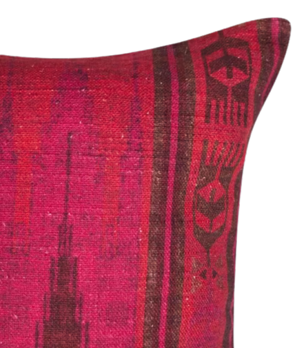 Funda de cojín de algodón estampada. Amani fuschia 30x50