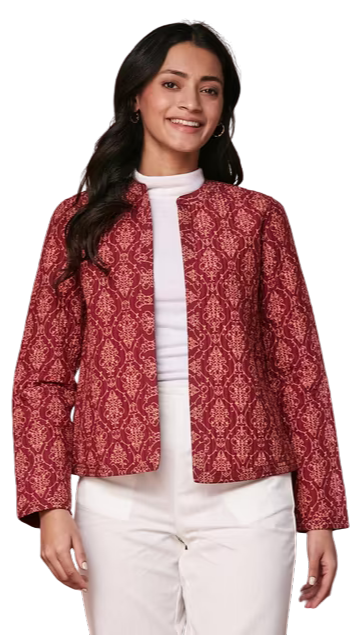 Saco de algodón/lyocel estampado a mano. Vino PREVENTA