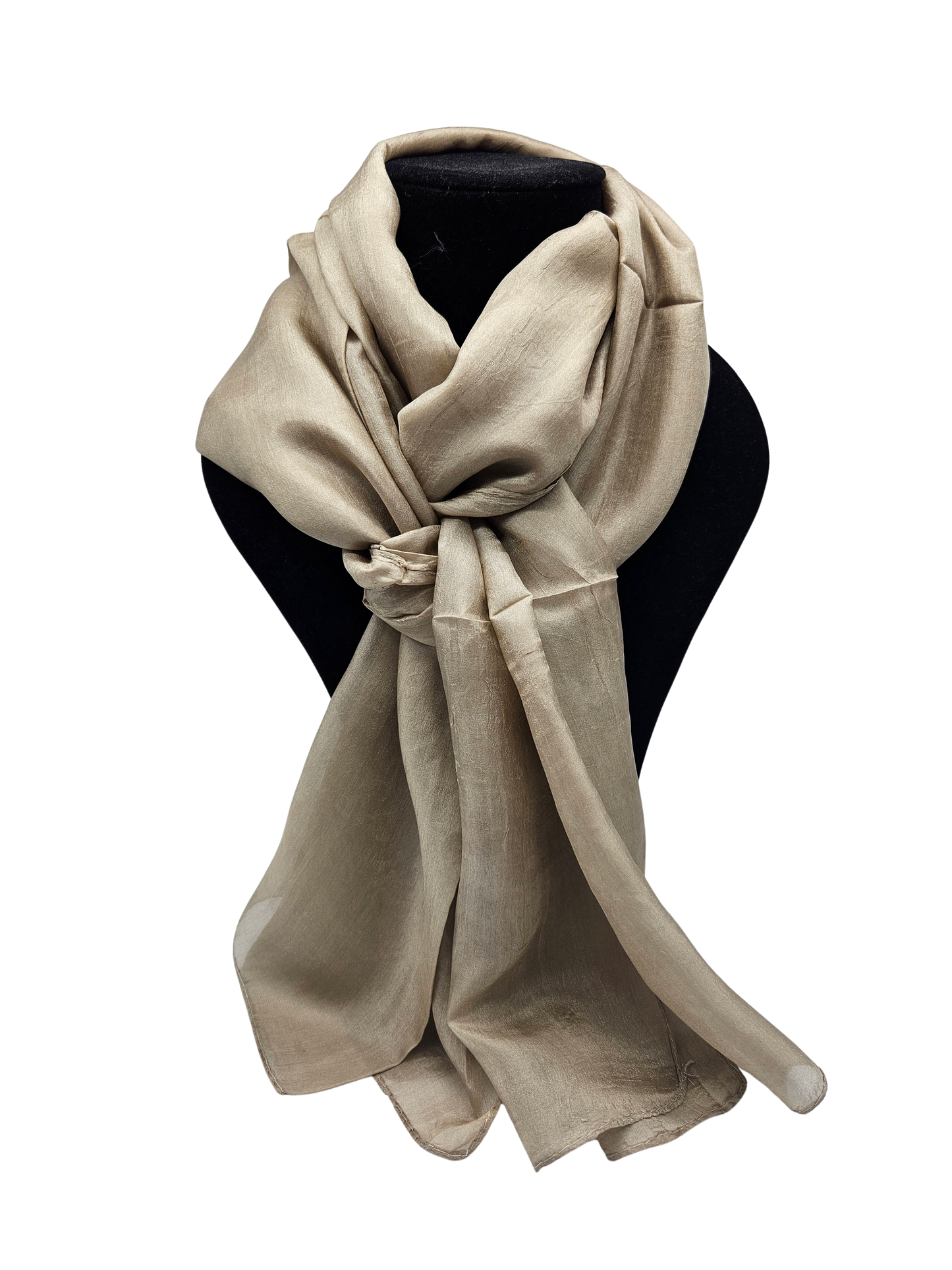 Mascada de seda lisa. Beige