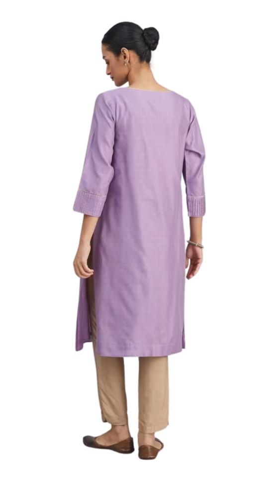 Kurta larga combinación seda. Lavanda PREVENTA