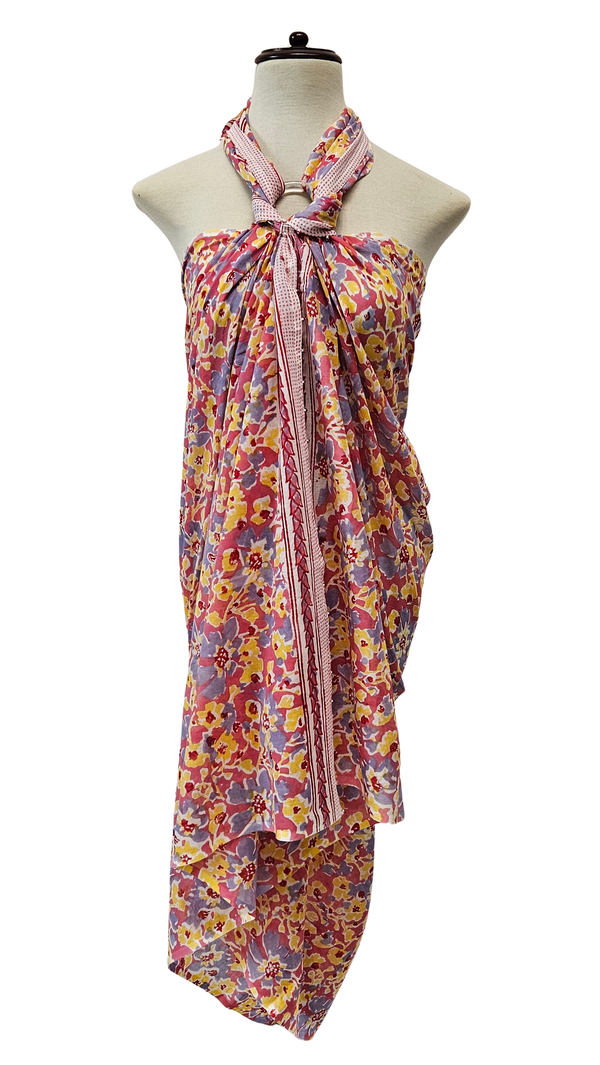 Pareo de algodón estampado a mano. Gulzar