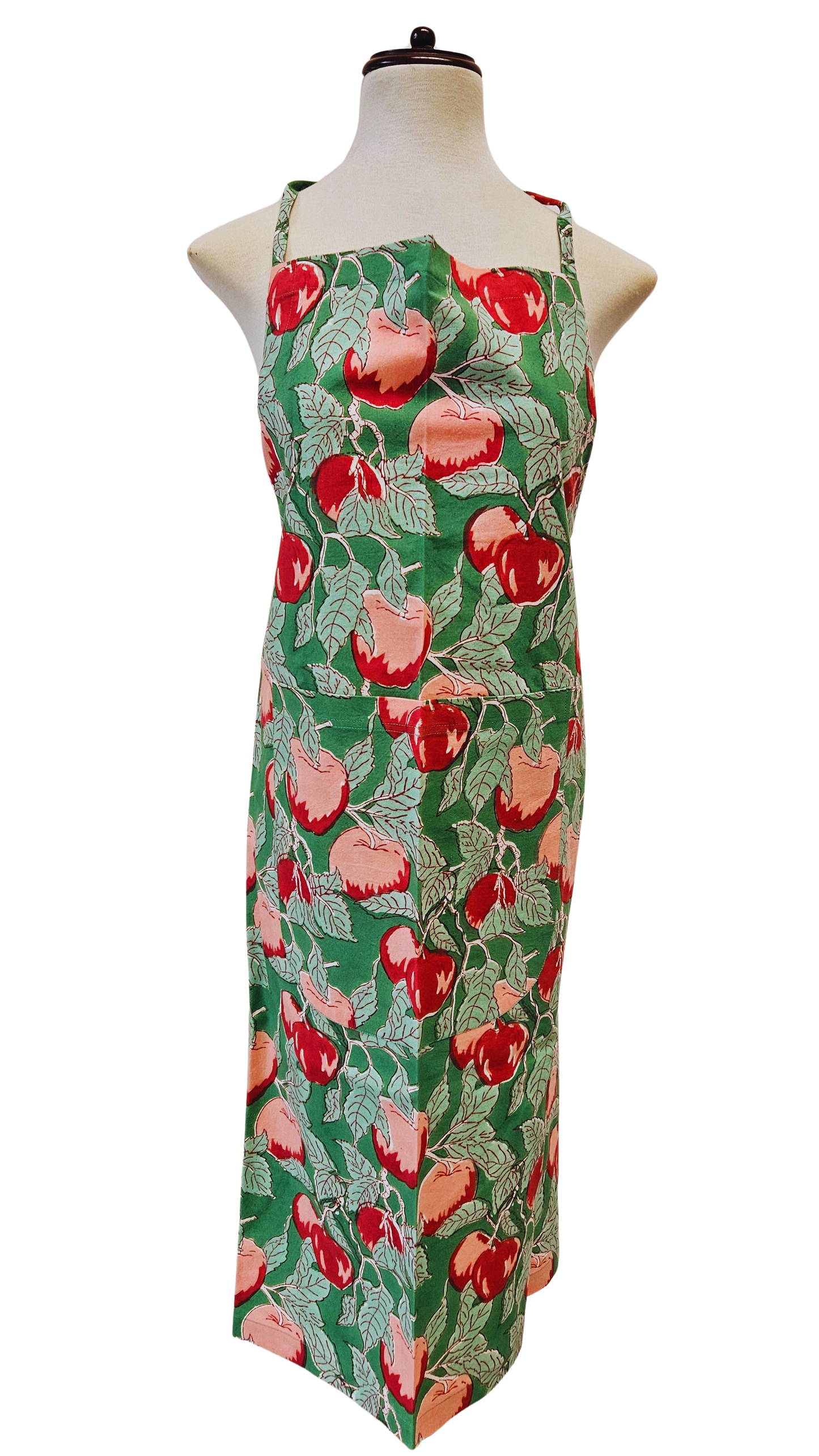 Delantal estampado a mano Manzanas