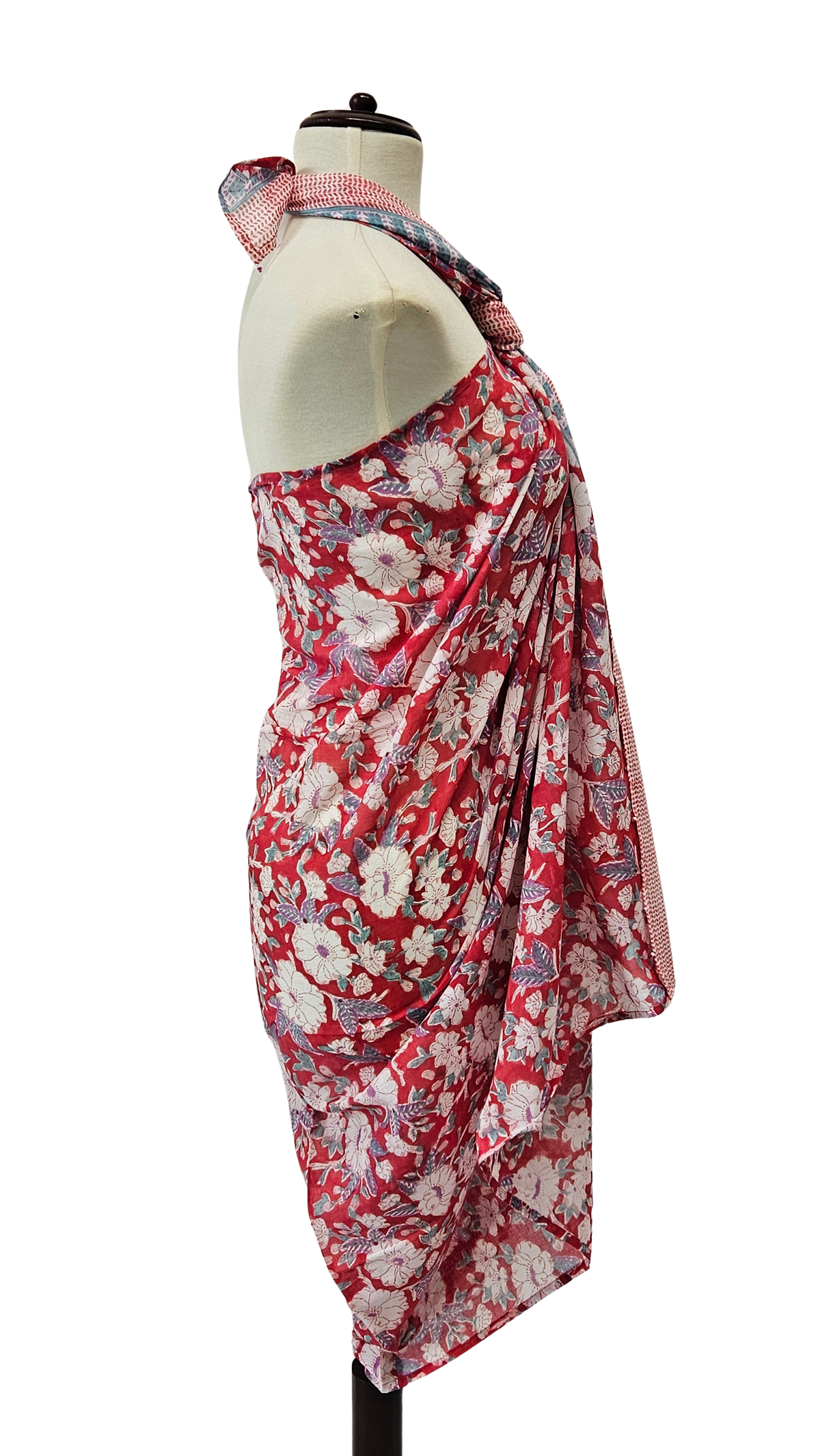 Pareo de algodón estampado a mano. Kusuma
