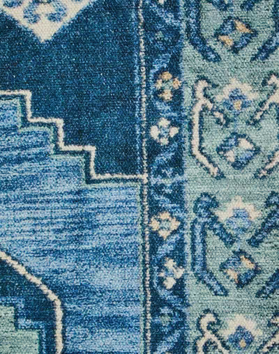 Tapete de algodón estampado. Aadhik azul
