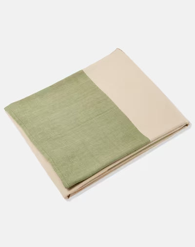 Mantel rectangular 100% algodón tejido en telar. Adesh verde