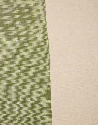 Mantel rectangular 100% algodón tejido en telar. Adesh verde